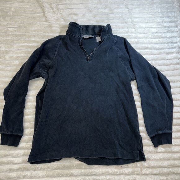 Eddie Bauer Mens Black Sweater Shirt Quarter Zip Size Small - Picture 1 of 8